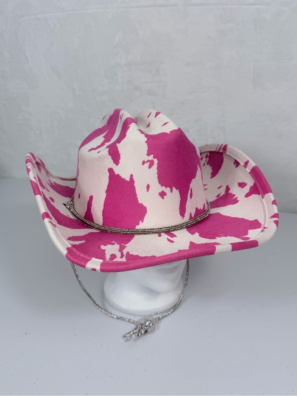 8 Other Reasons Revolve Women’s Cowboy Hat Pink Cow Print Rhinestones Adjustable